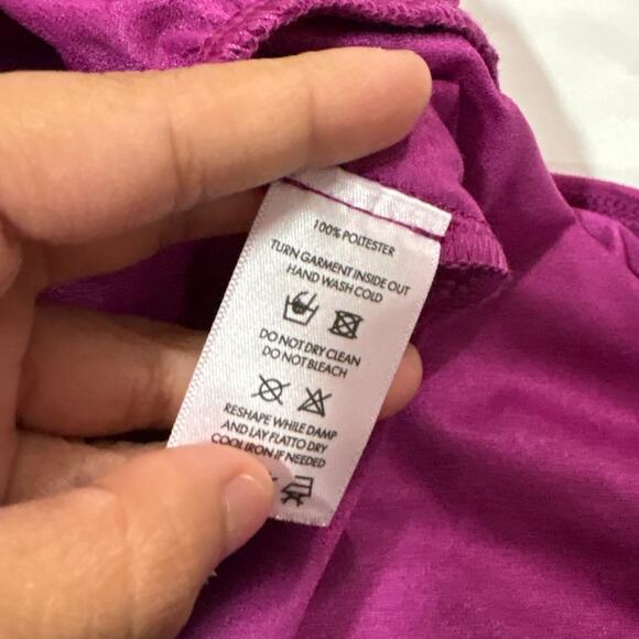 Lucy in the Sky Womens Medium Suede Draped Lace Maxi Dress Magenta Party Club - Picture 11 of 13